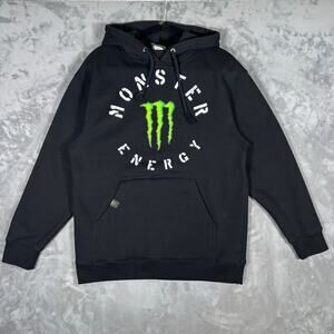 Monster Energy Black Pullover Hoodie Graphic Logo Men’s Medium